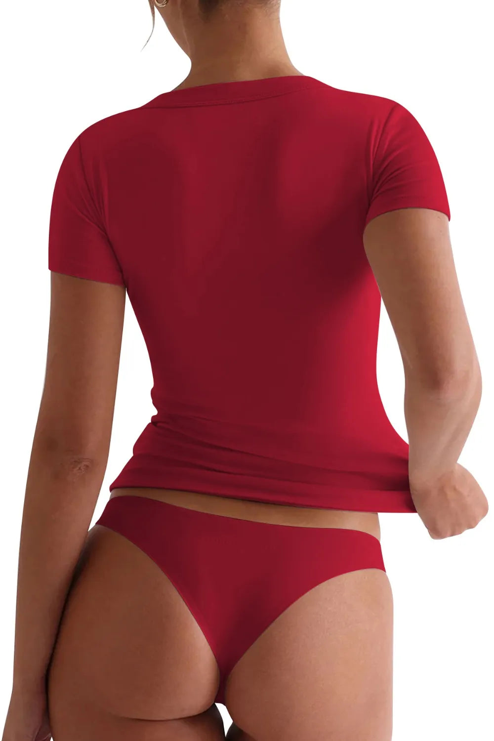 Lovelet Scoop Neck Short Sleeve T-Shirt - Thalia Chic