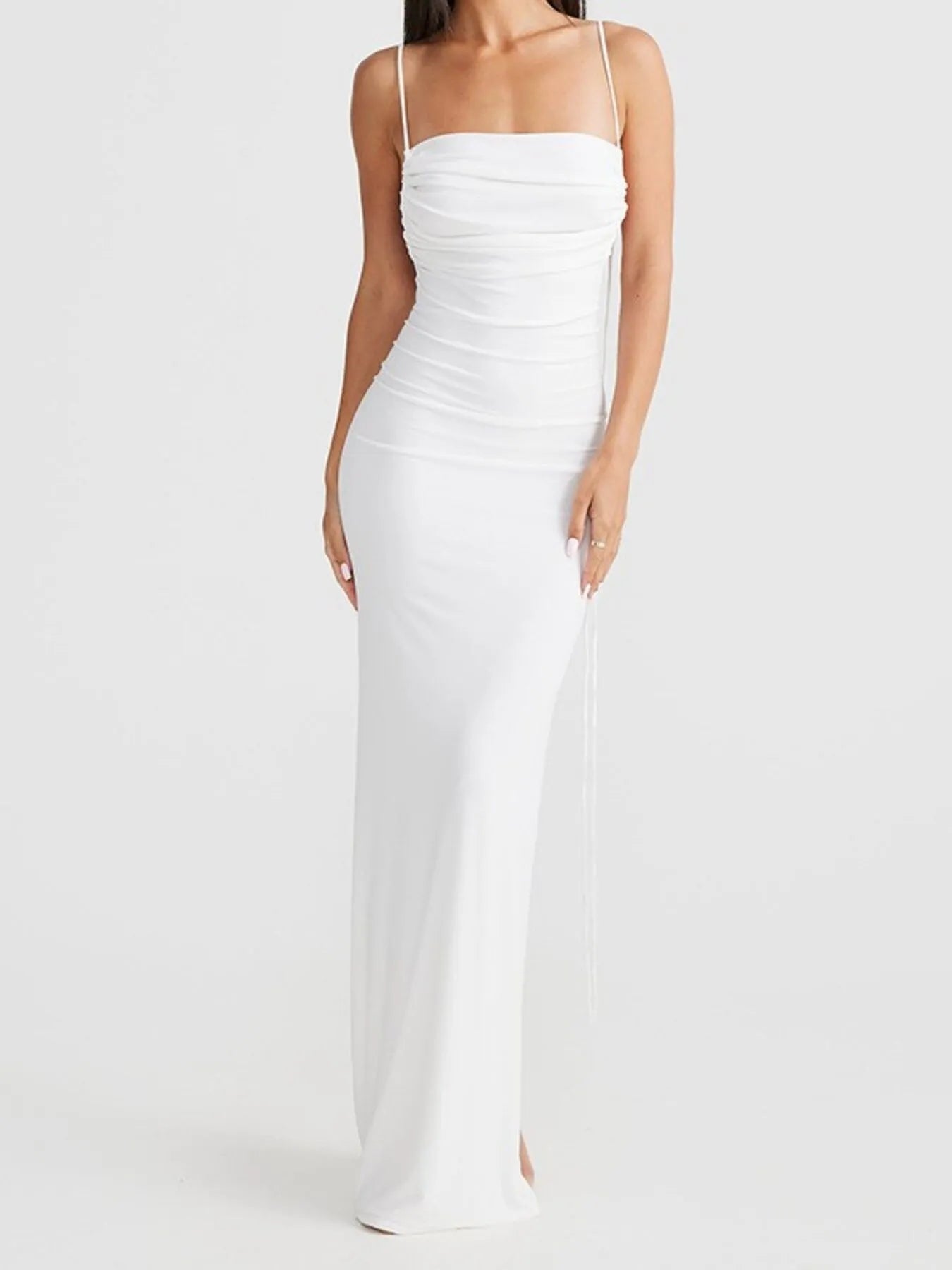 Backless Slit Sleeveless Bodycon Maxi Dress - Thalia Chic