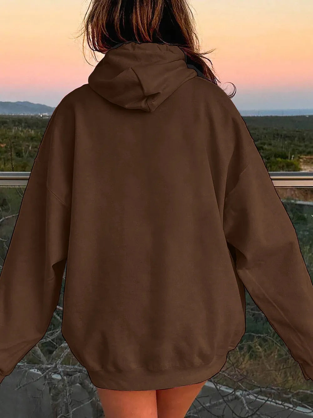 Drawstring Dropped Shoulder Hoodie - Thalia Chic