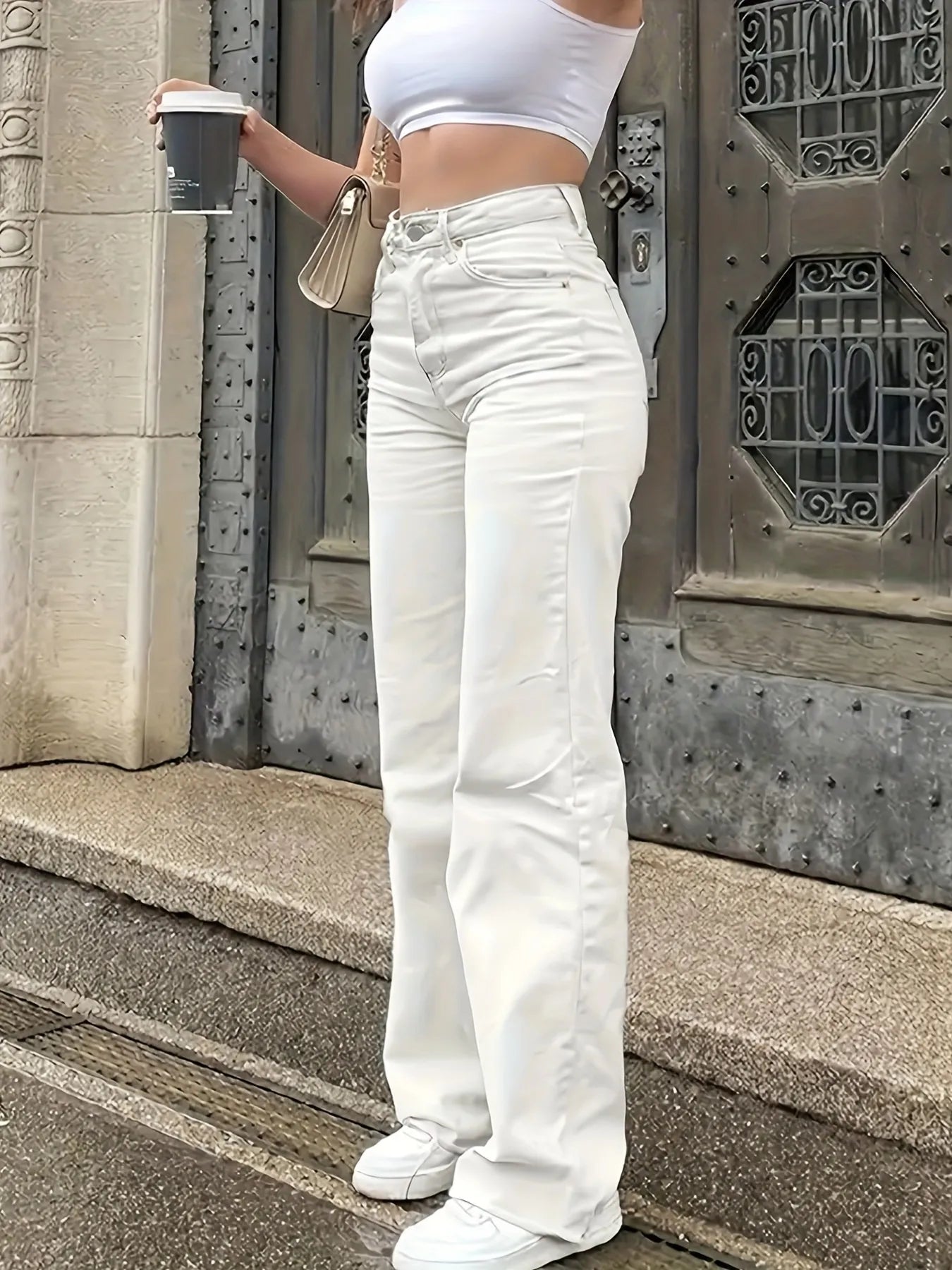 High-Waisted Wide Leg Jeans - Thalia Chic
