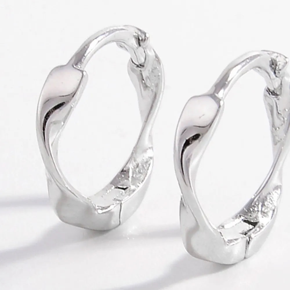 925 Sterling Silver Hoop Earrings - Thalia Chic