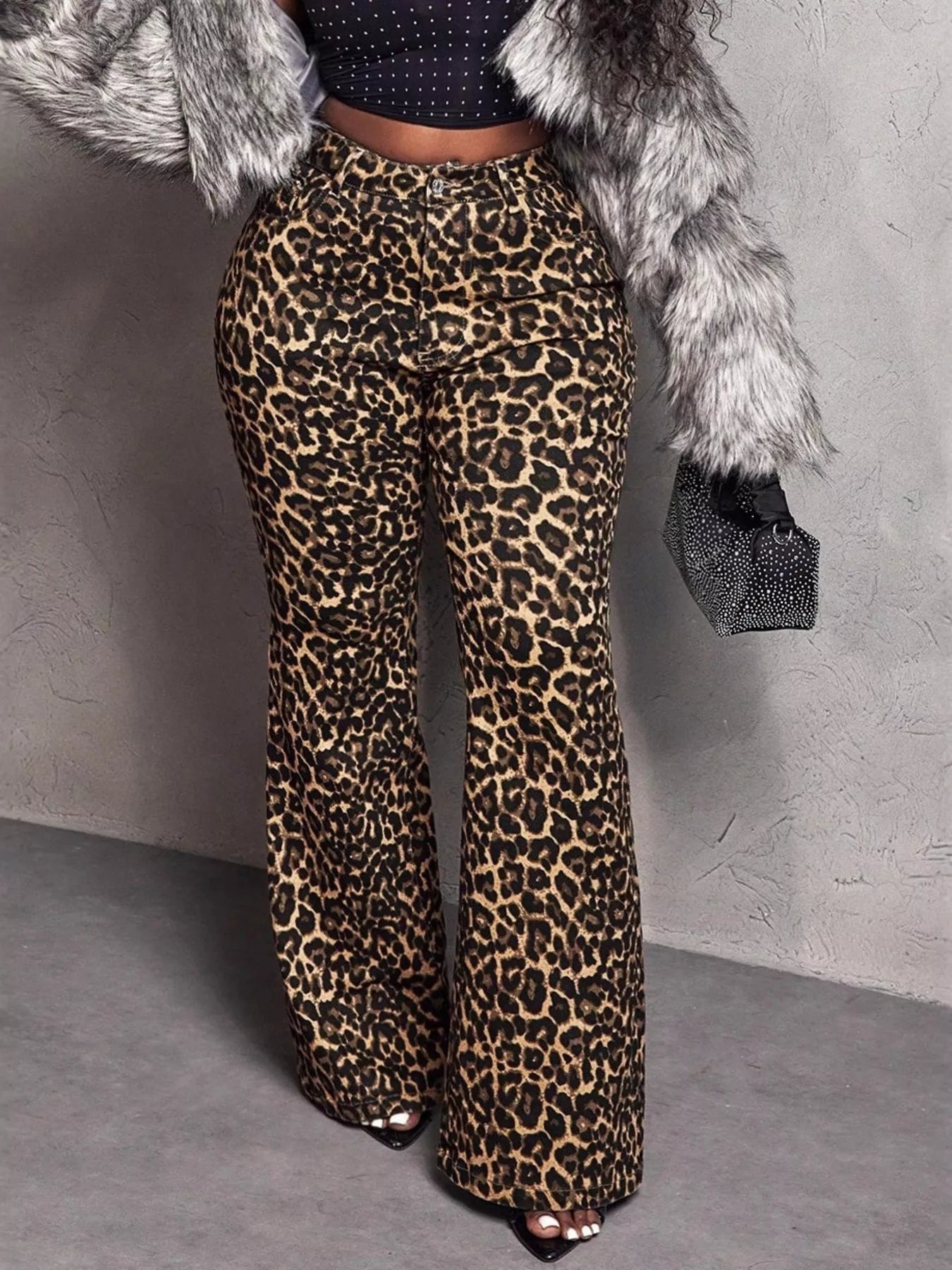 Leopard Wide Leg Pants - Thalia Chic