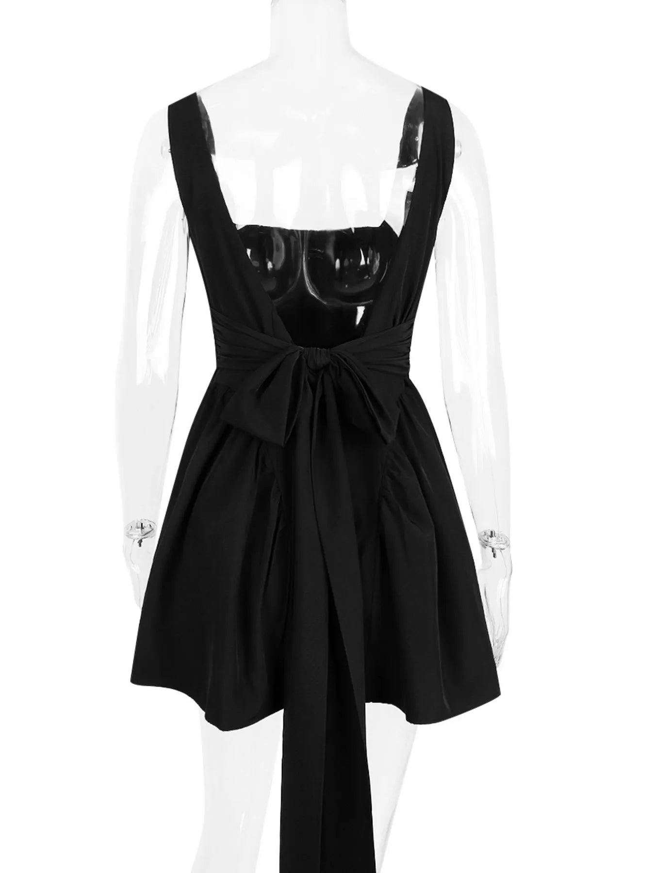 Backless Square Neck Mini Dress - Thalia Chic