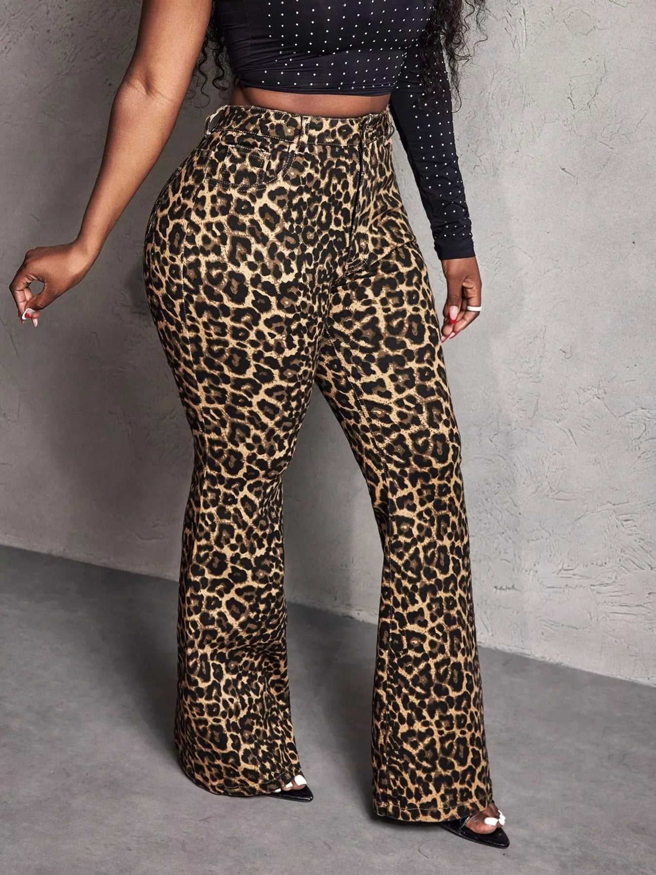 Leopard Wide Leg Pants - Thalia Chic