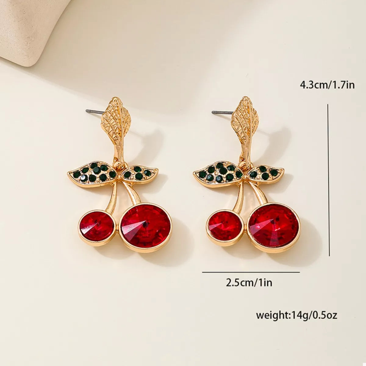 18K Gold-Plated Cherry Drop Earrings - Thalia Chic