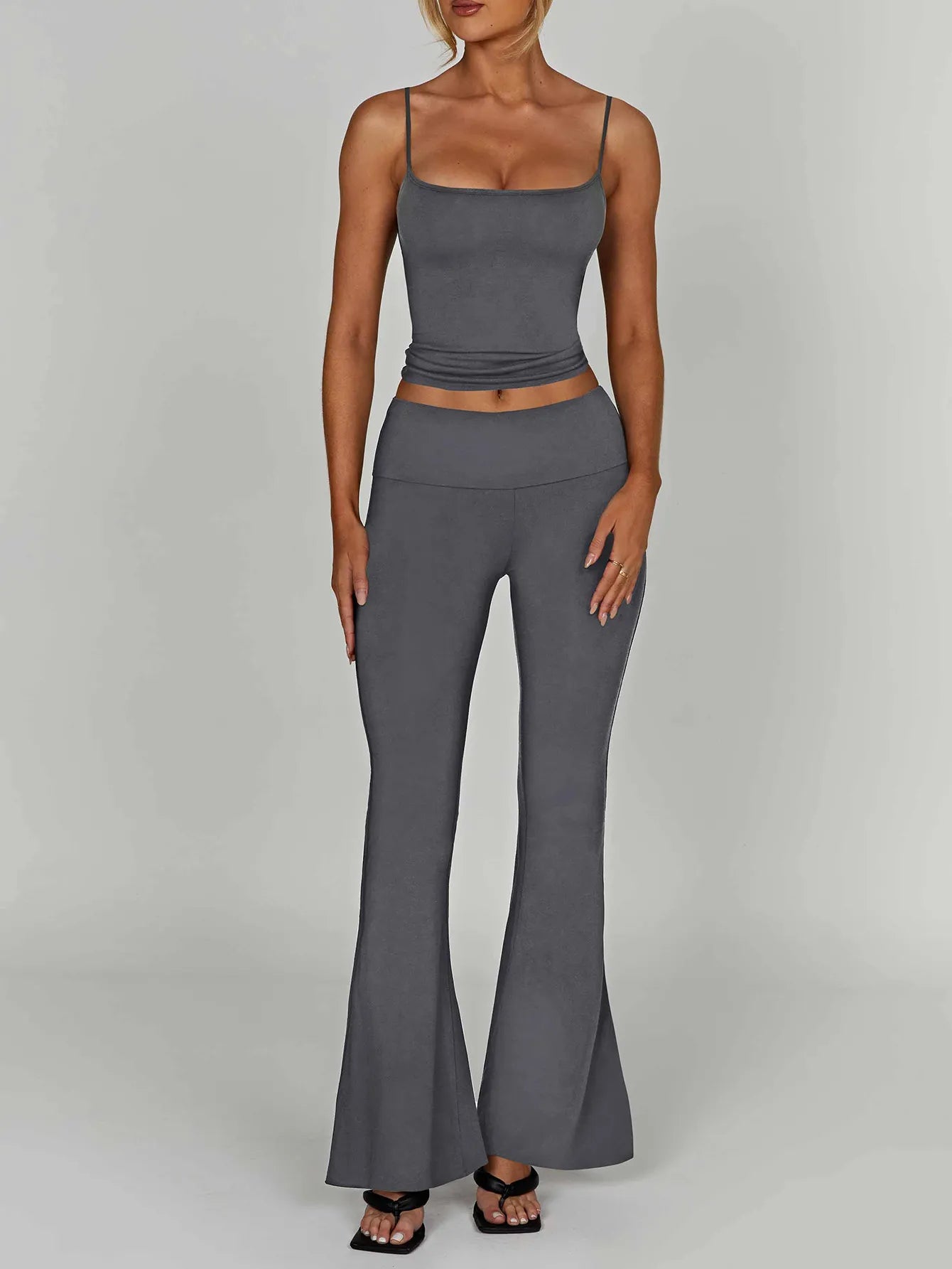Cami Top and Flare Pants Matching Set - Thalia Chic