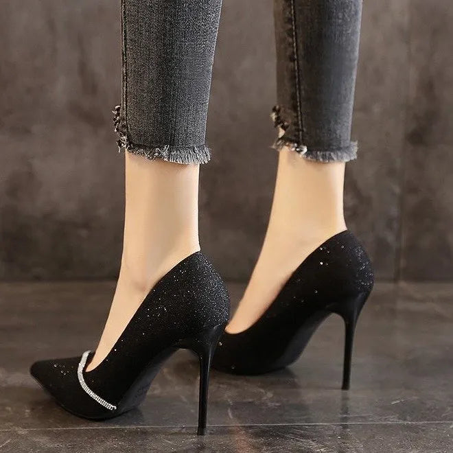 Point Toe Stiletto Pumps - Thalia Chic