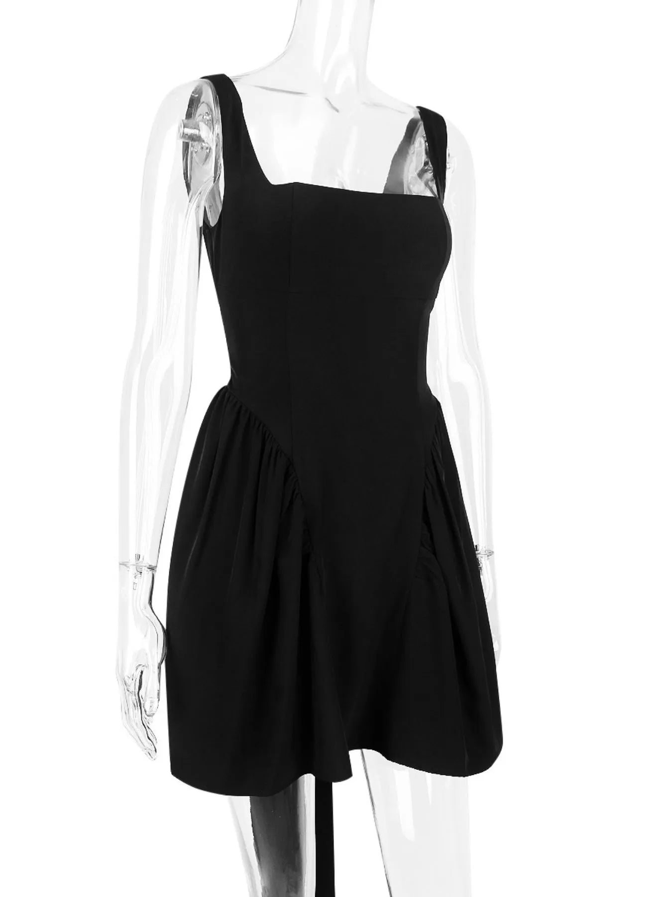 Backless Square Neck Mini Dress - Thalia Chic