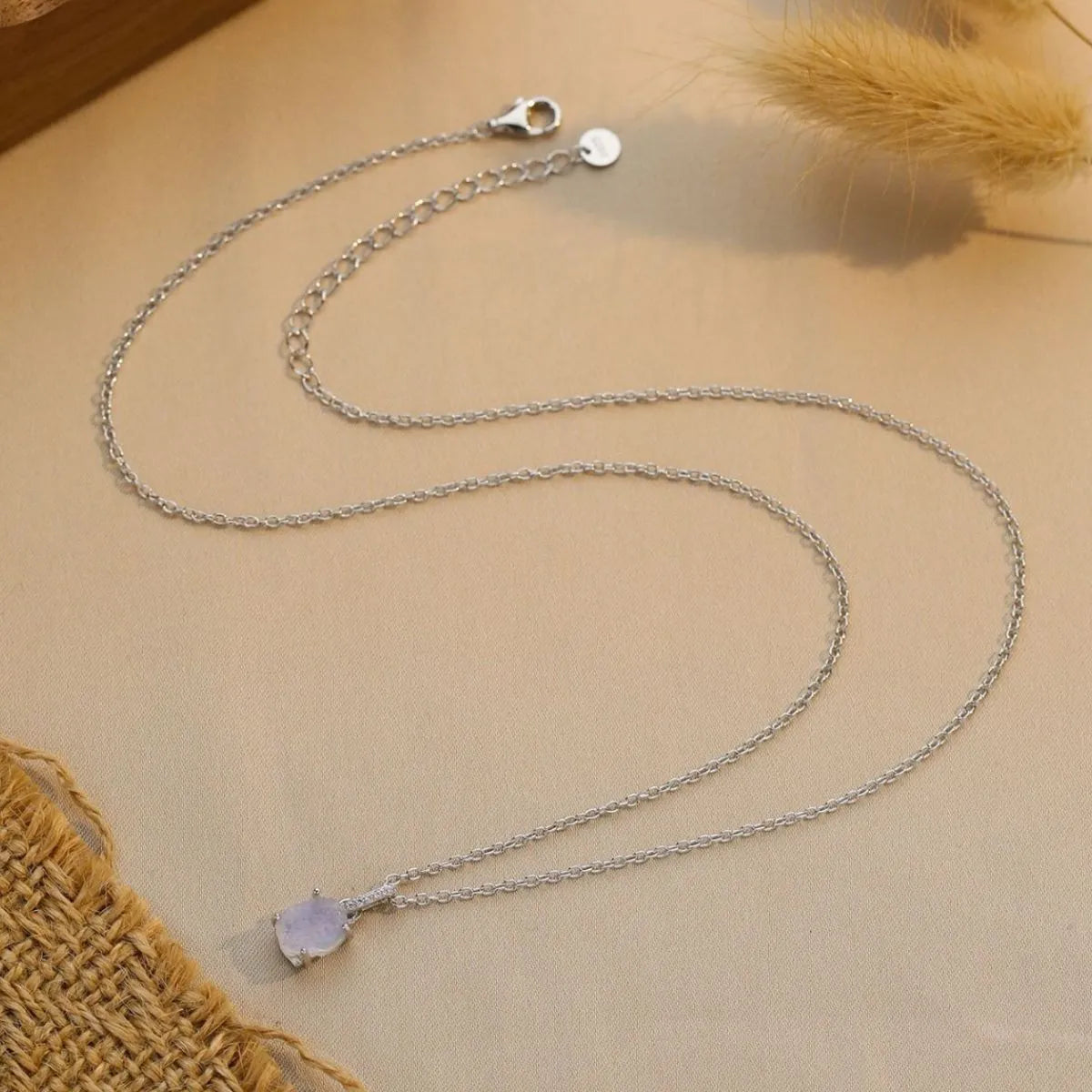 Moonstone 925 Sterling Silver Necklace - Thalia Chic