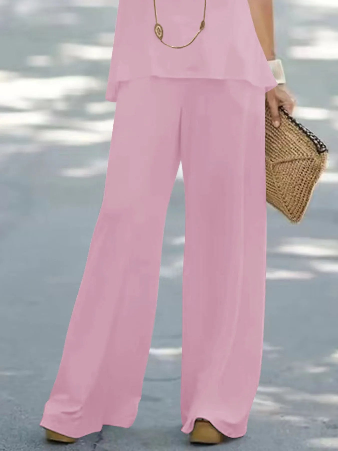 Halter Top and Wide Leg Pants Matching Set - Thalia Chic