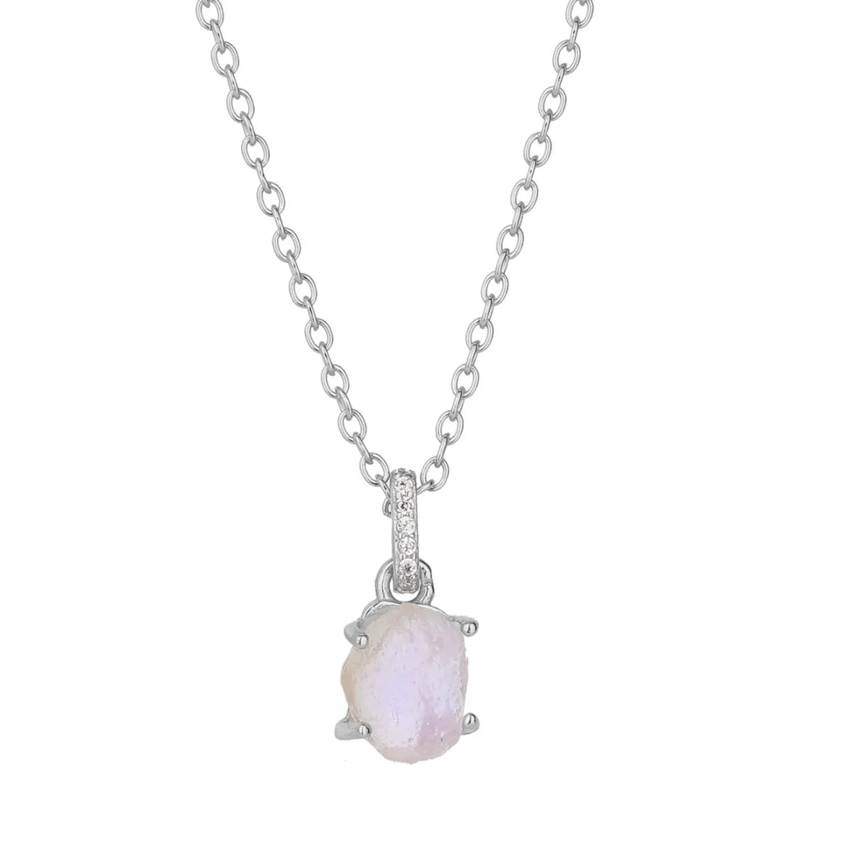 Moonstone 925 Sterling Silver Necklace - Thalia Chic