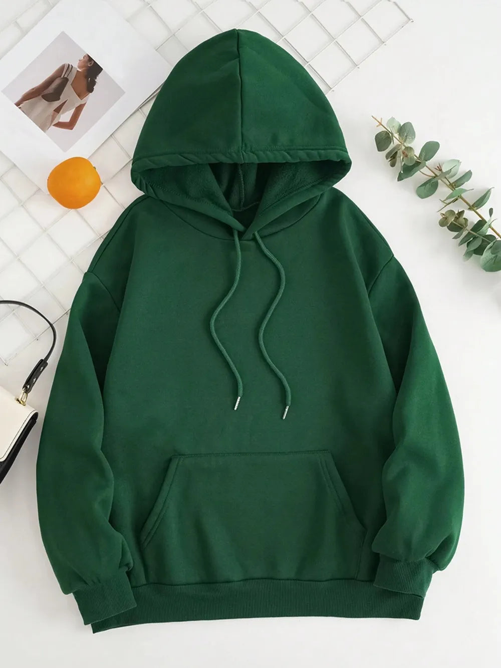 Drawstring Dropped Shoulder Hoodie - Thalia Chic