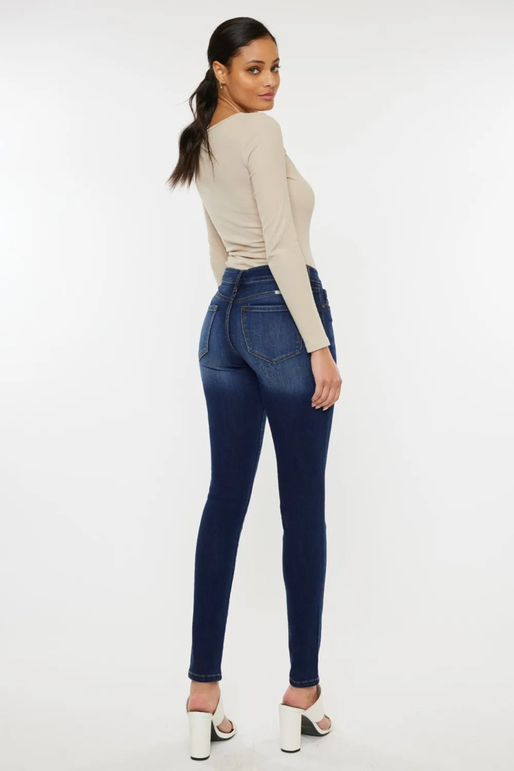 Kancan Mid Rise Gradient Skinny Jeans - Thalia Chic