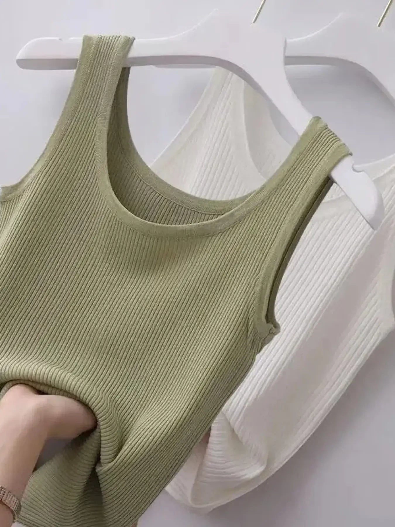 Plus Size Ribbed Knit Scoop Neck Tank Top - Thalia Chic