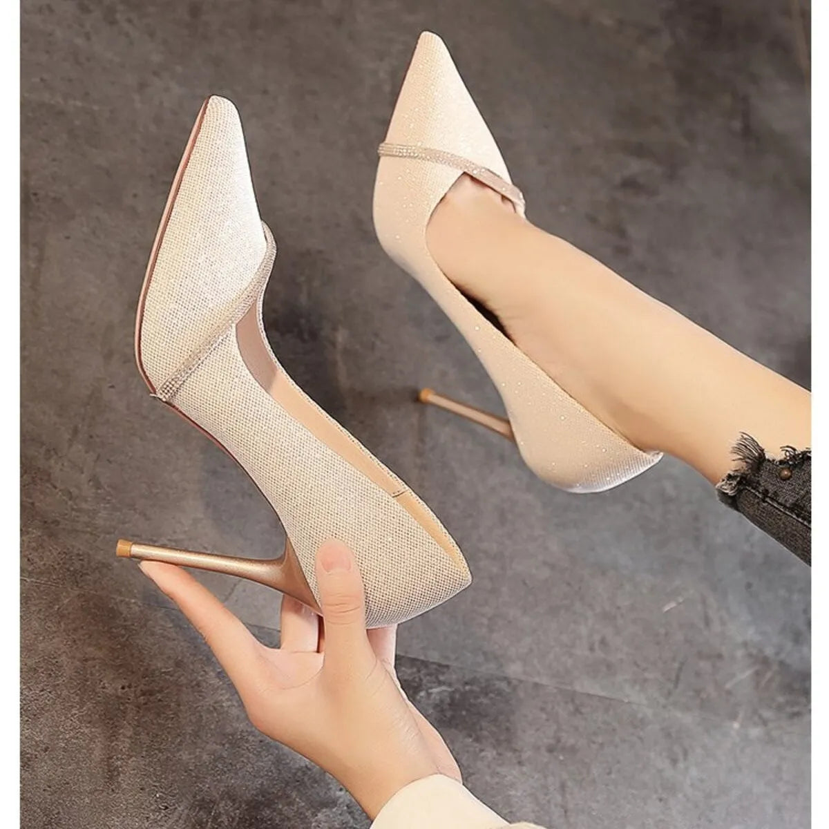 Point Toe Stiletto Pumps - Thalia Chic