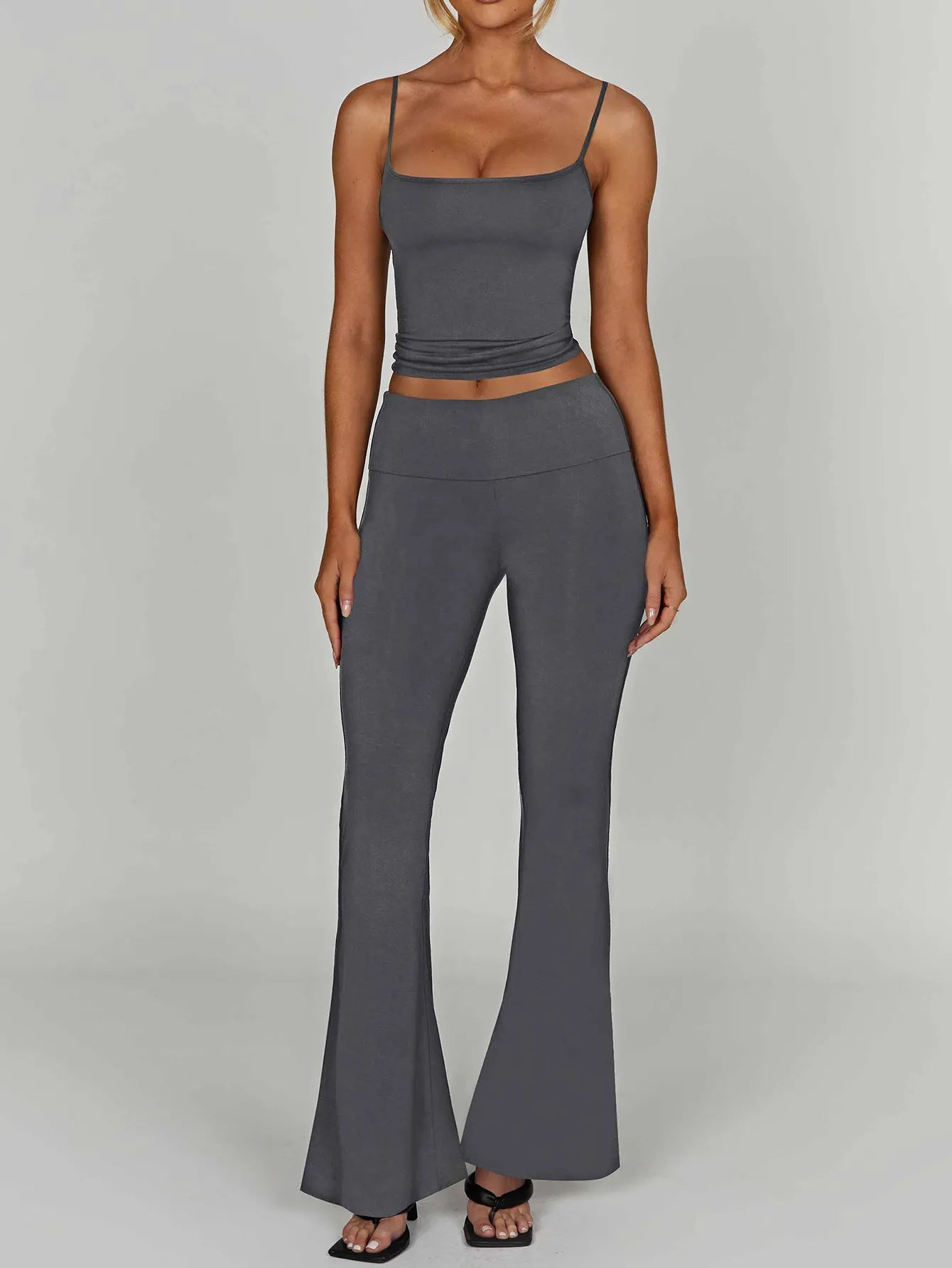 Cami Top and Flare Pants Matching Set - Thalia Chic