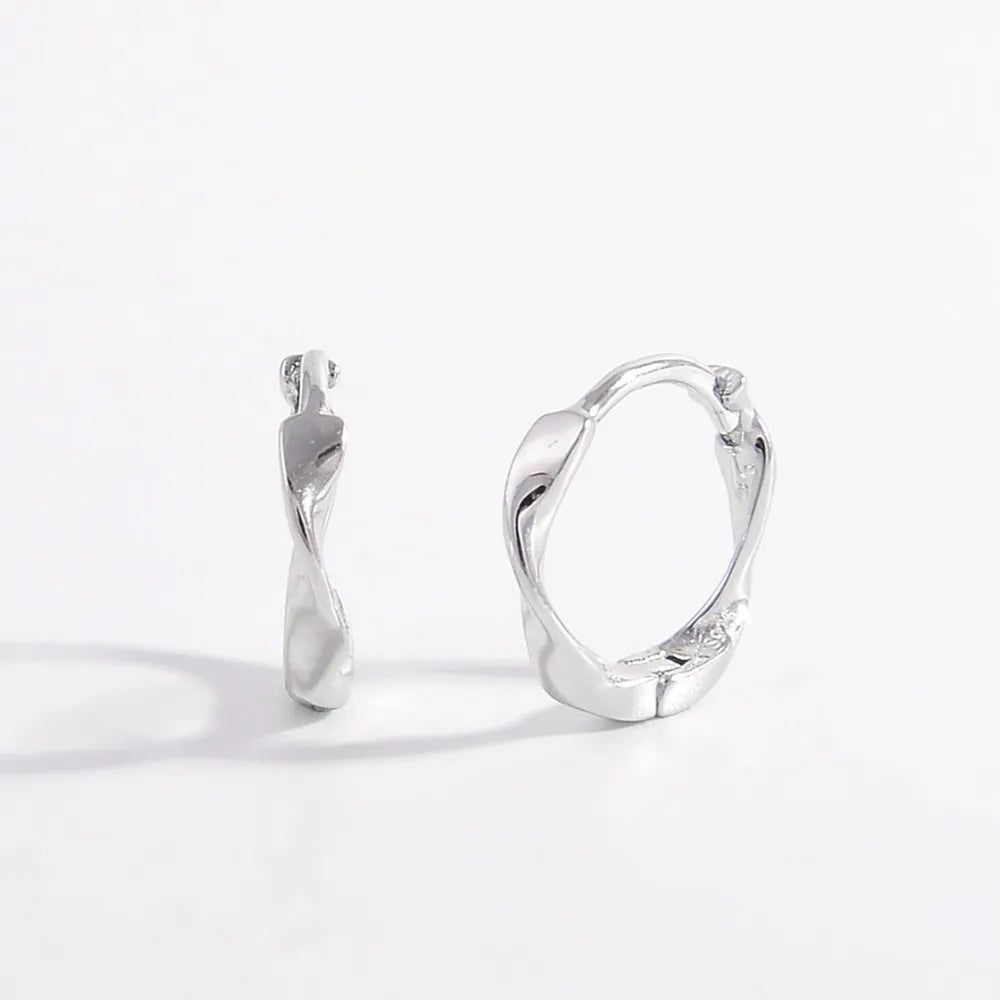 925 Sterling Silver Hoop Earrings - Thalia Chic