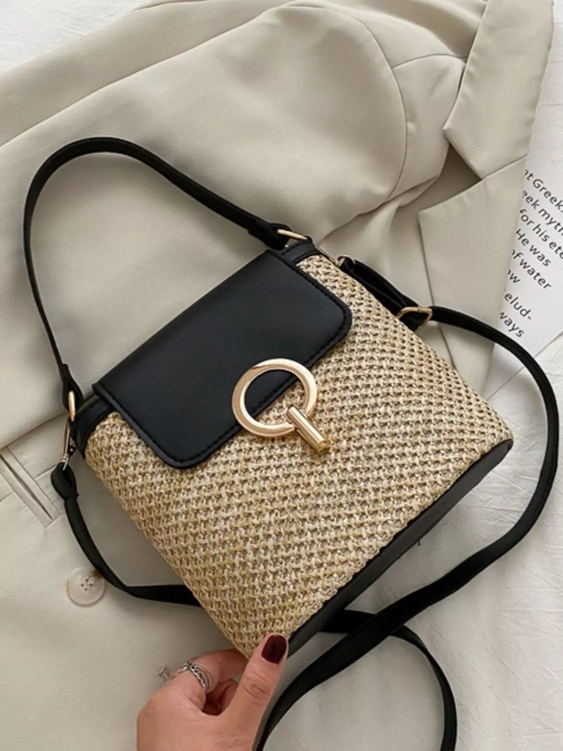 Woven Straw Crossbody Bag - Thalia Chic