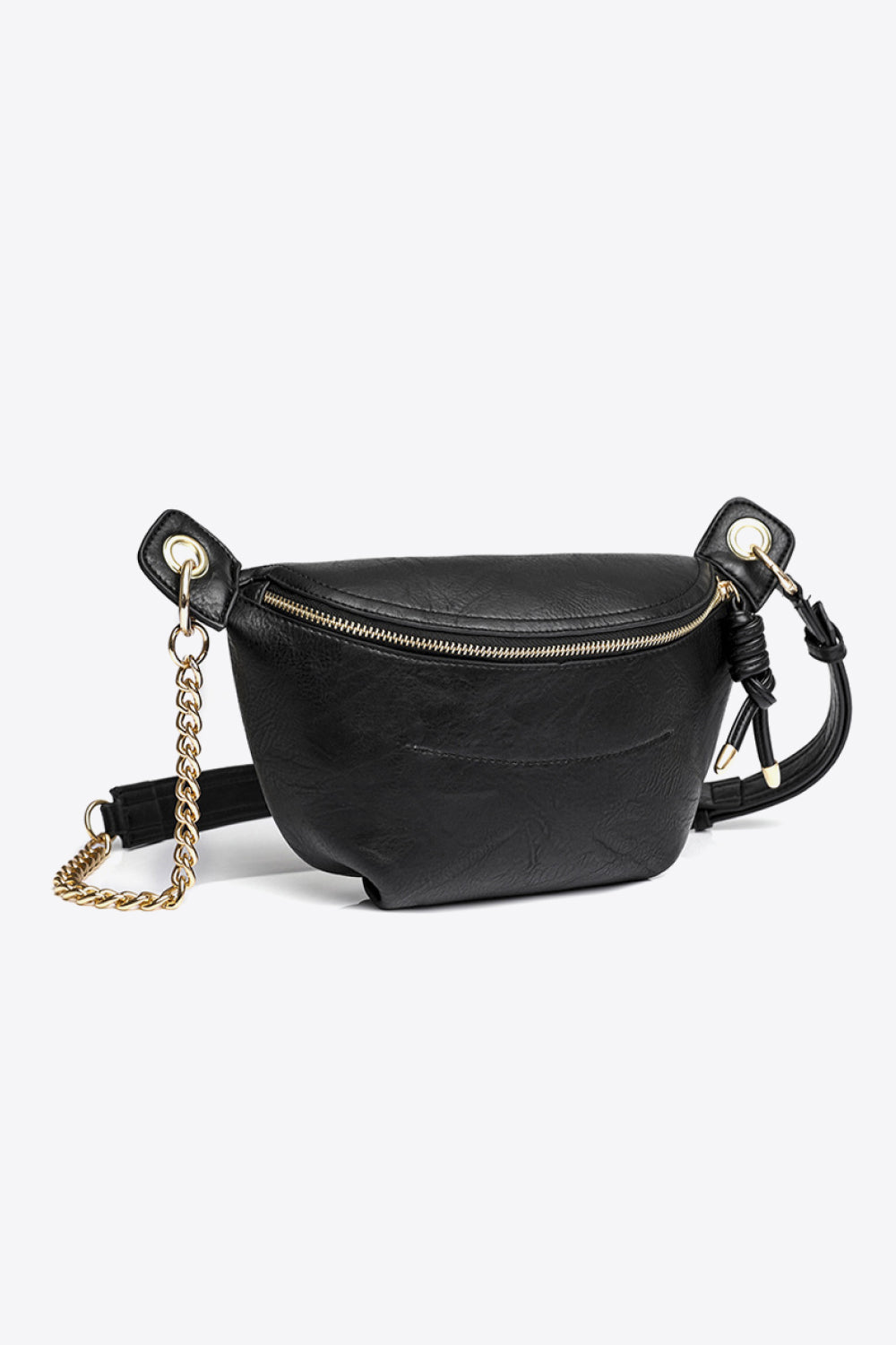 PU Leather Chain Strap Crossbody Bag - Thalia Chic