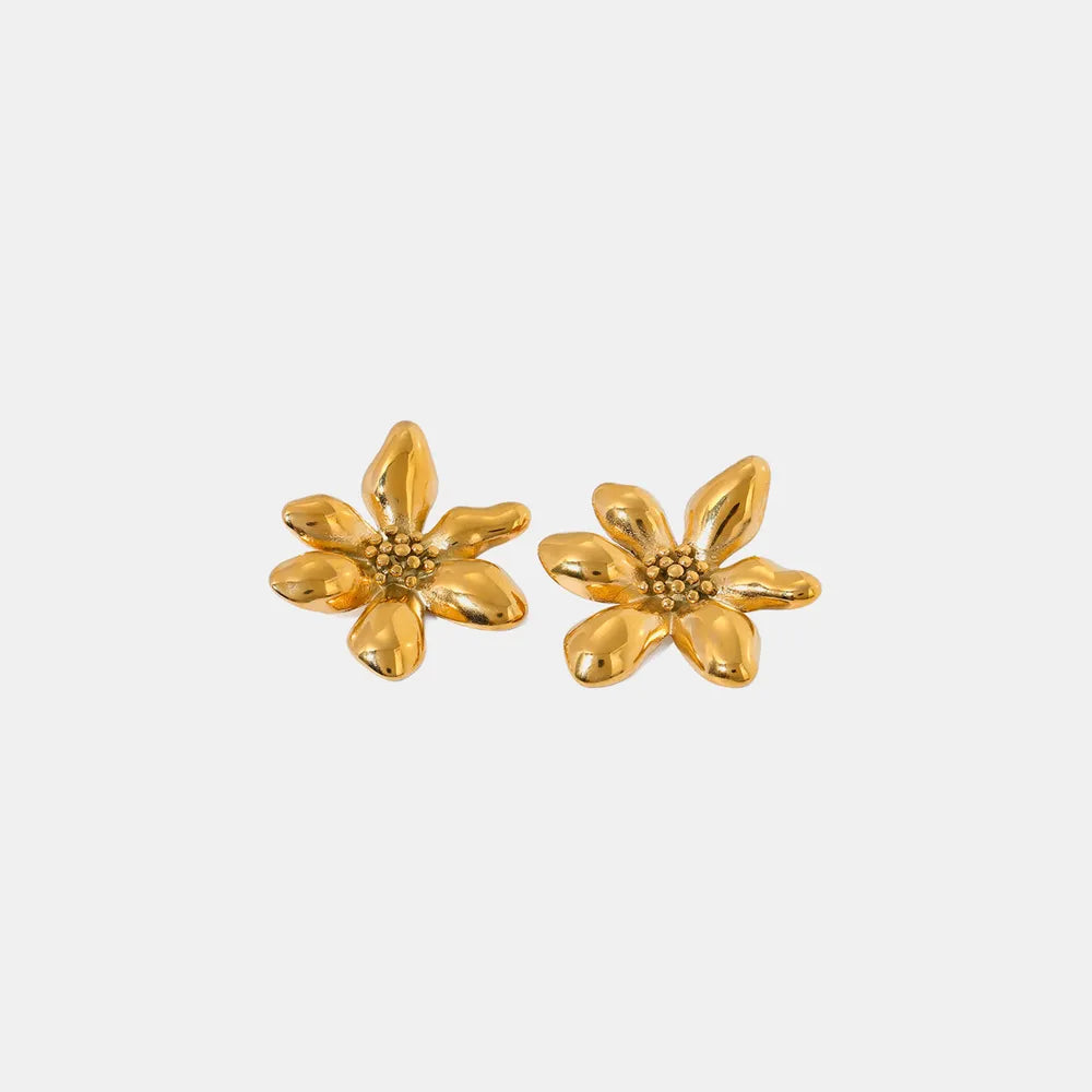 Stainless Steel Flower Earrings - Thalia Chic