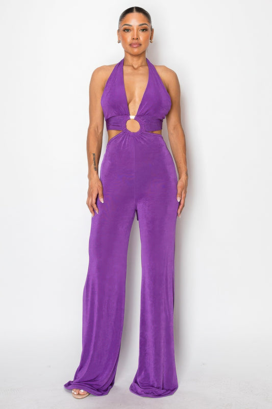 Olid Slinky Wide Legs Jumpsuit - Thalia Chic