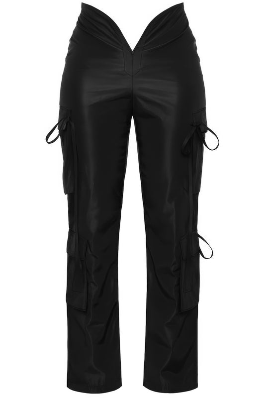V Cut Cargo Pants - Thalia Chic