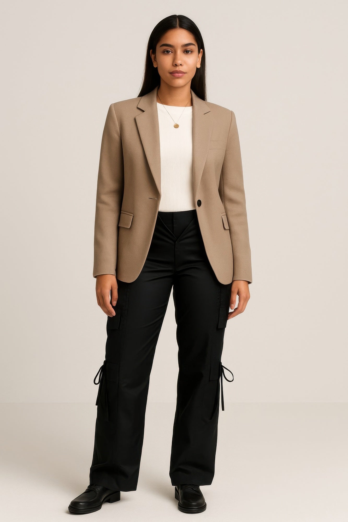 V Cut Cargo Pants - Thalia Chic