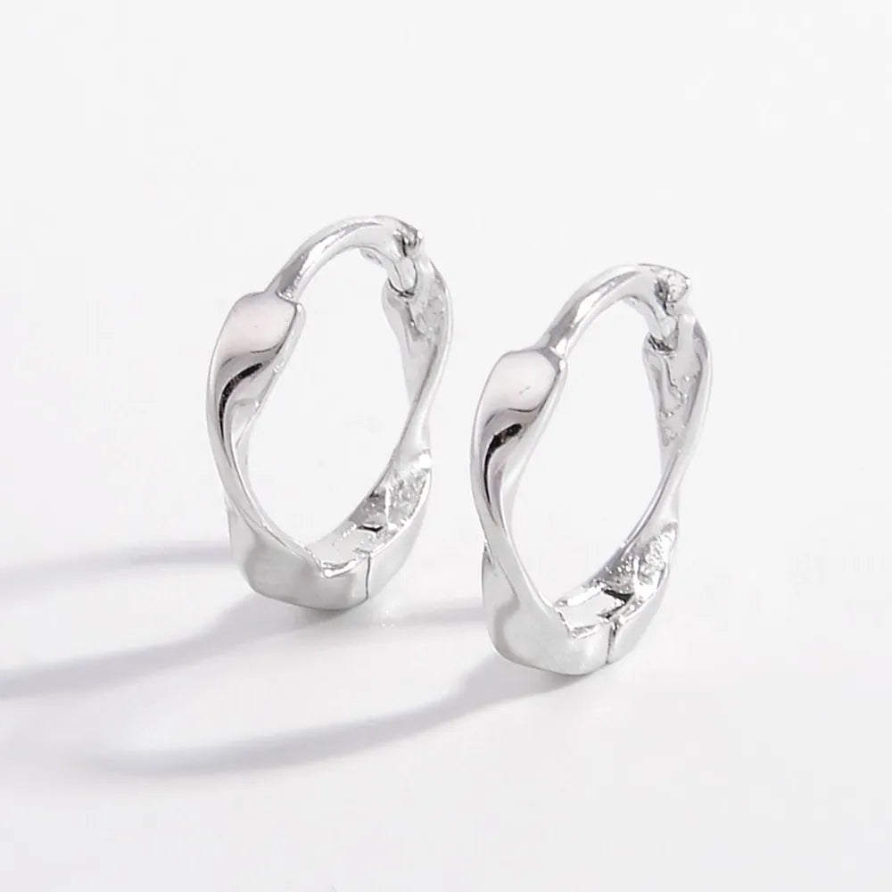 925 Sterling Silver Hoop Earrings - Thalia Chic