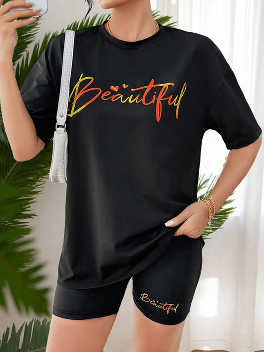 Beautiful Round Neck Top and Shorts Casual Set - Thalia Chic