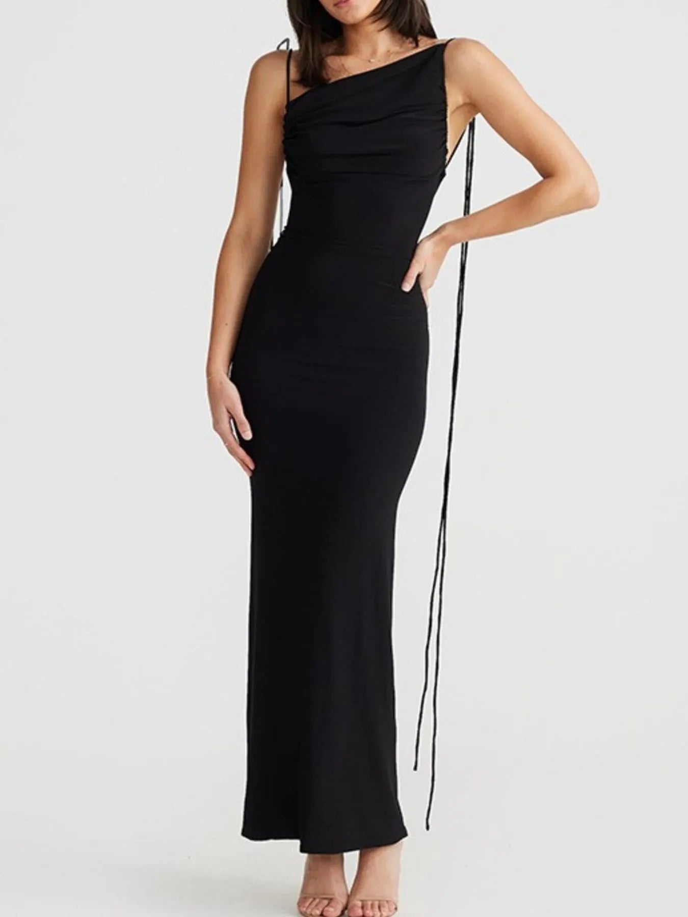 Backless Slit Sleeveless Bodycon Maxi Dress - Thalia Chic