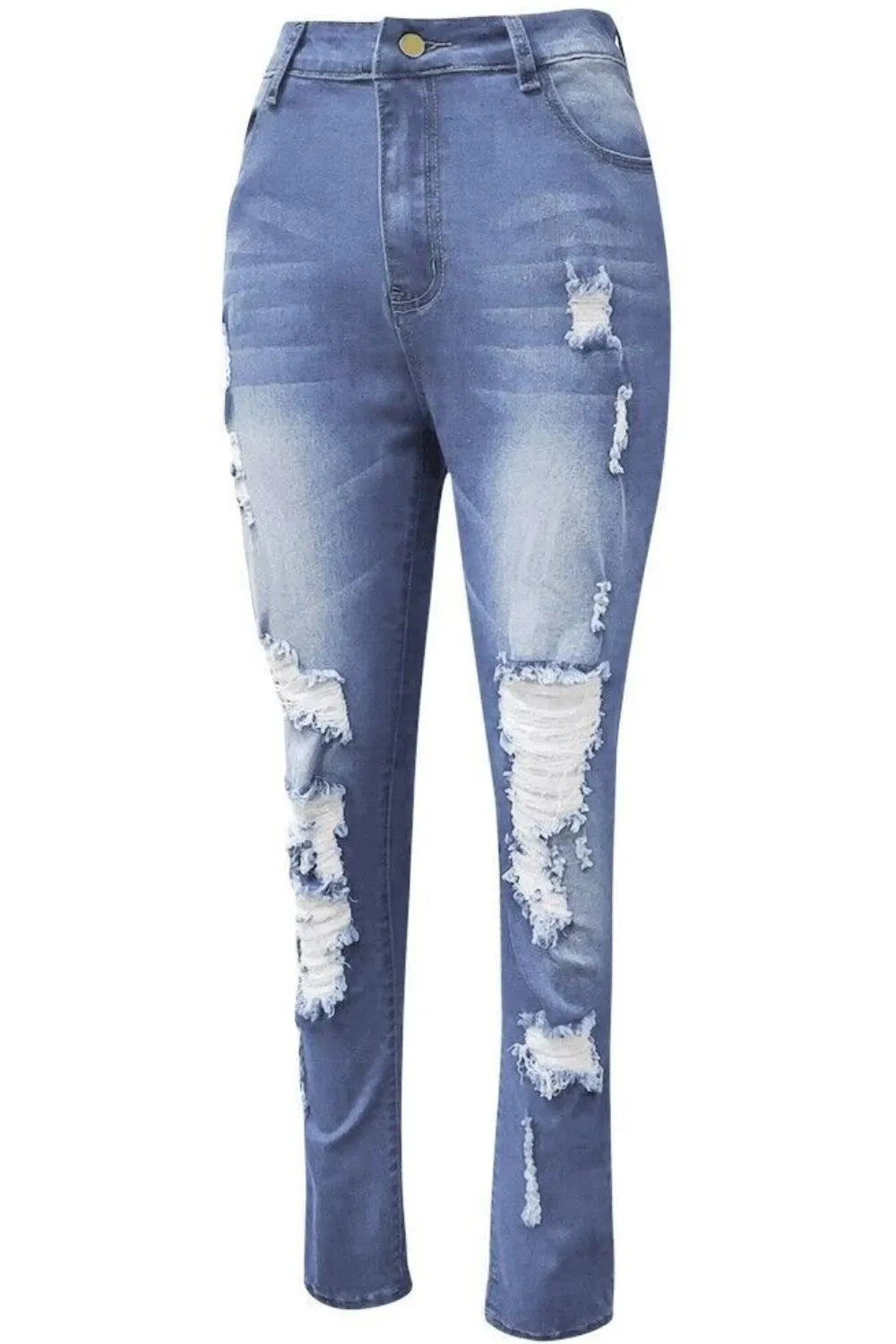 Full Size Distressed Skinny Jeans Plus Size - Thalia Chic