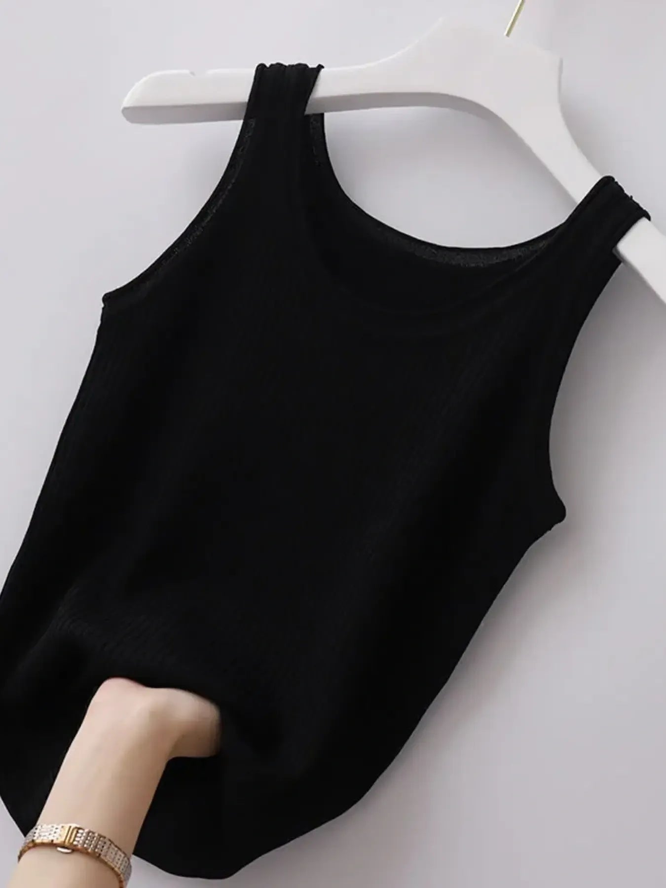 Plus Size Ribbed Knit Scoop Neck Tank Top - Thalia Chic