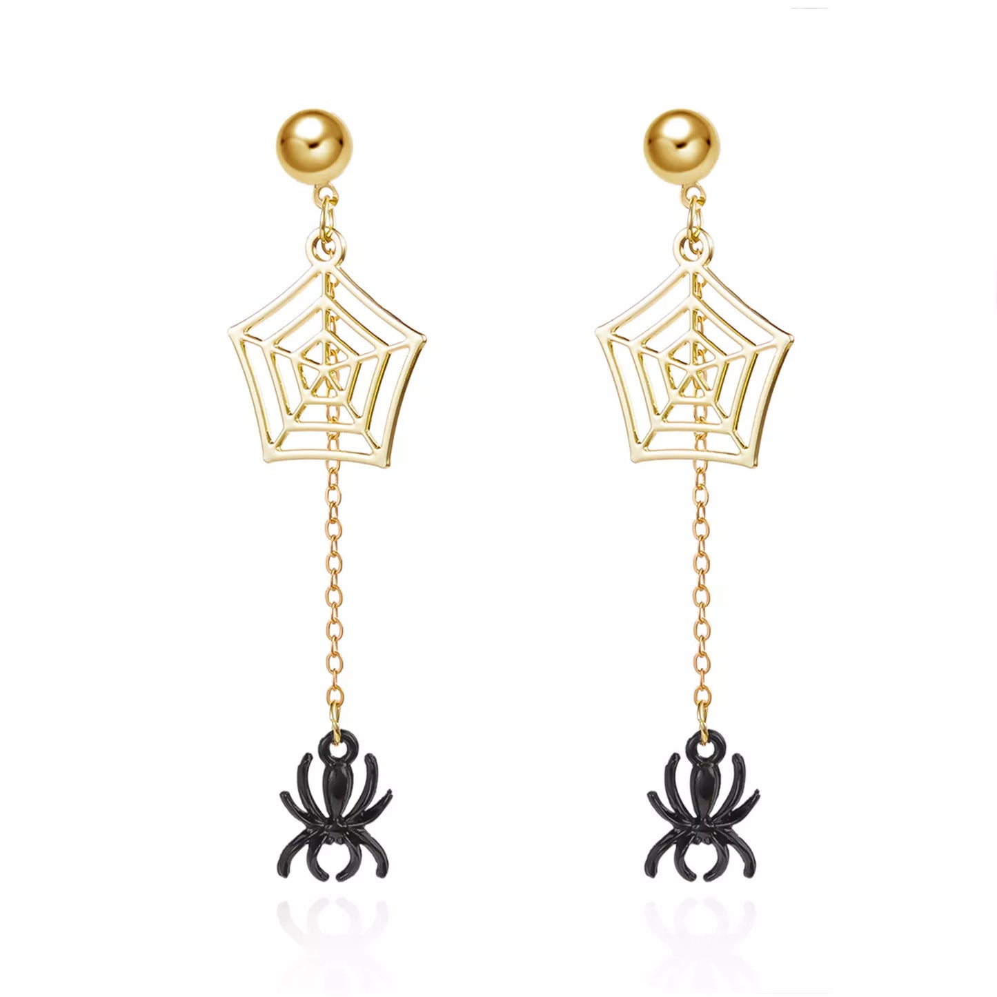 18K Gold-Plated Spider Drop Earrings - Thalia Chic