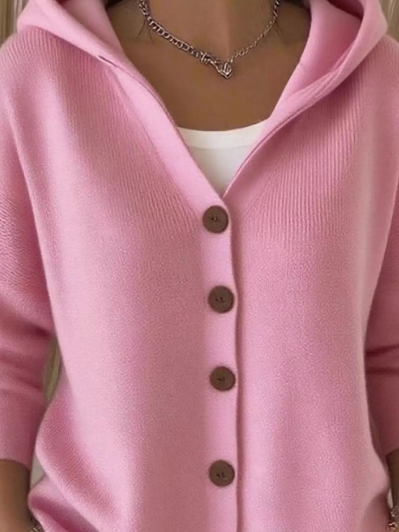 Full Size Button Up Long Sleeve Cardigan Plus Size - Thalia Chic