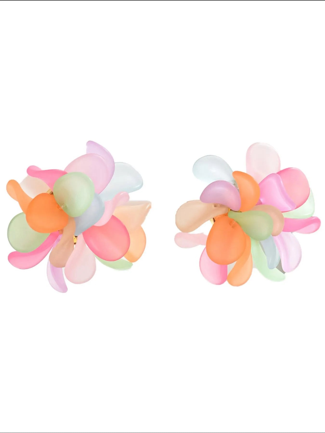 Acrylic Colorful Flower Stud Earrings - Thalia Chic