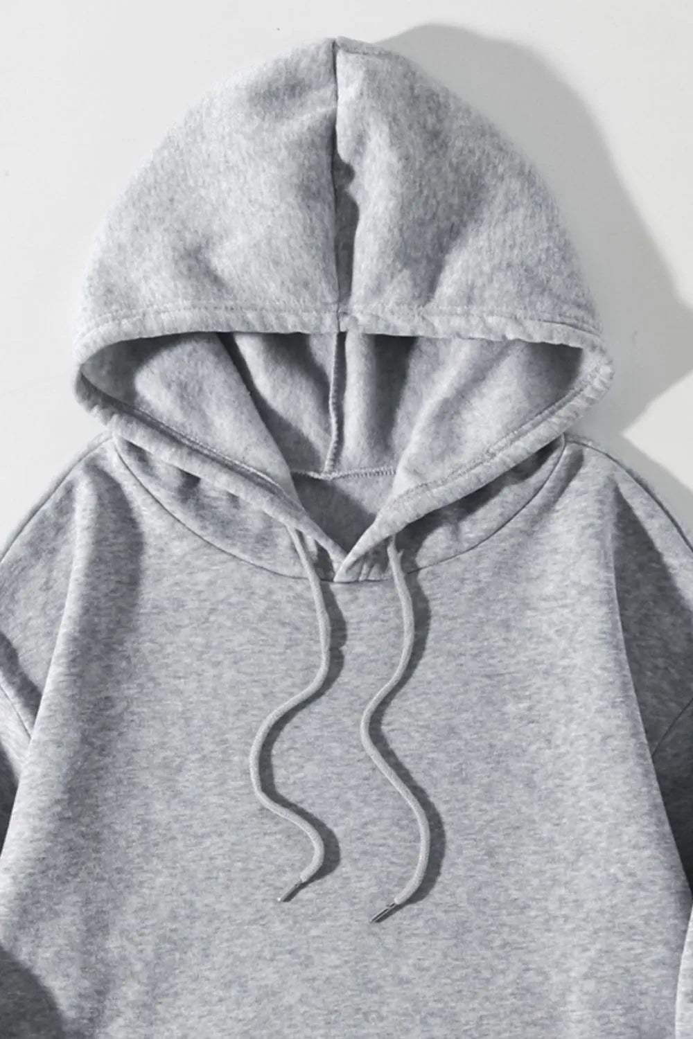 Drawstring Dropped Shoulder Hoodie - Thalia Chic