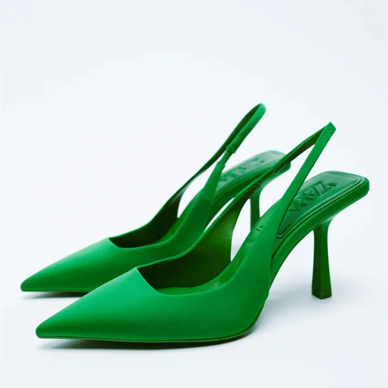 Point Toe Slingback Pumps - Thalia Chic