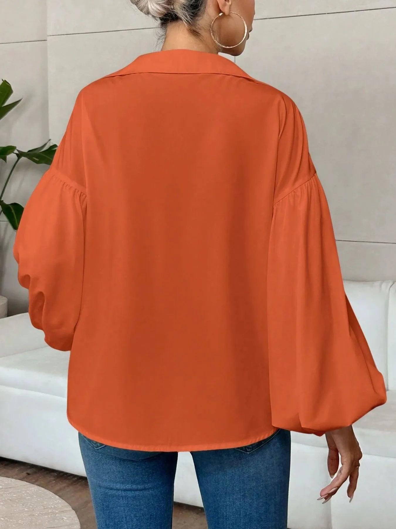 Polka Dot Balloon Sleeve Blouse - Thalia Chic