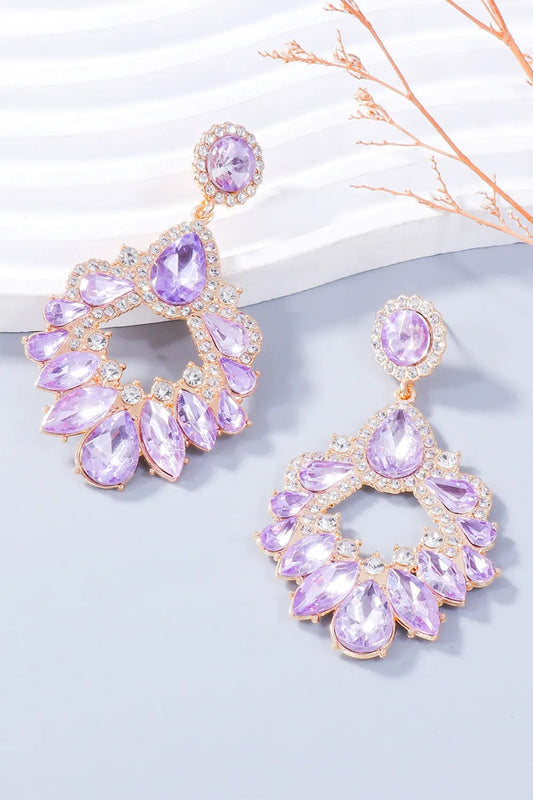 Alloy Rhinestone Dangle Earrings - Thalia Chic