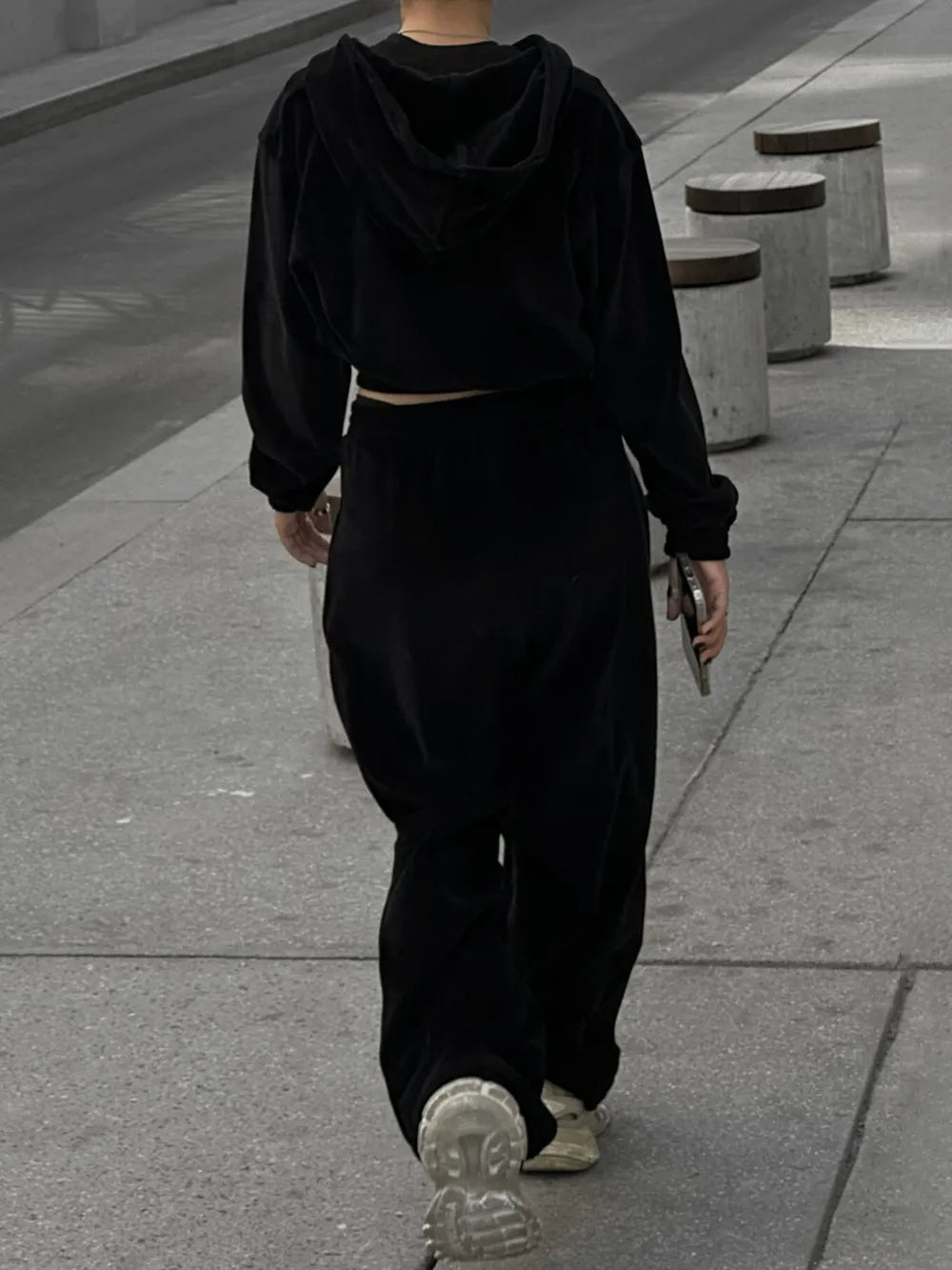 Zip Up Hoodie and Pocketed Pants Set - Thalia Chic