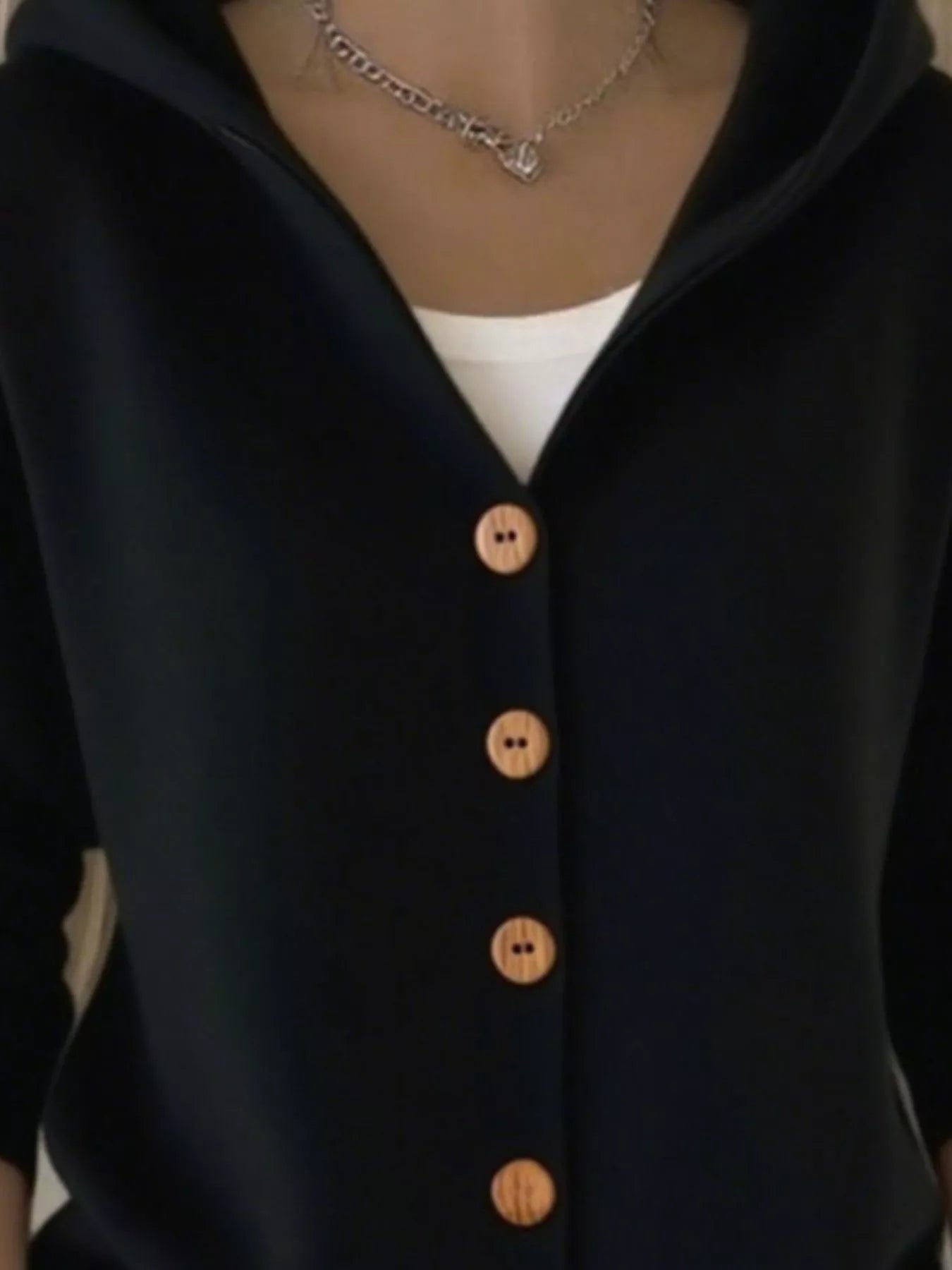 Full Size Button Up Long Sleeve Cardigan Plus Size - Thalia Chic