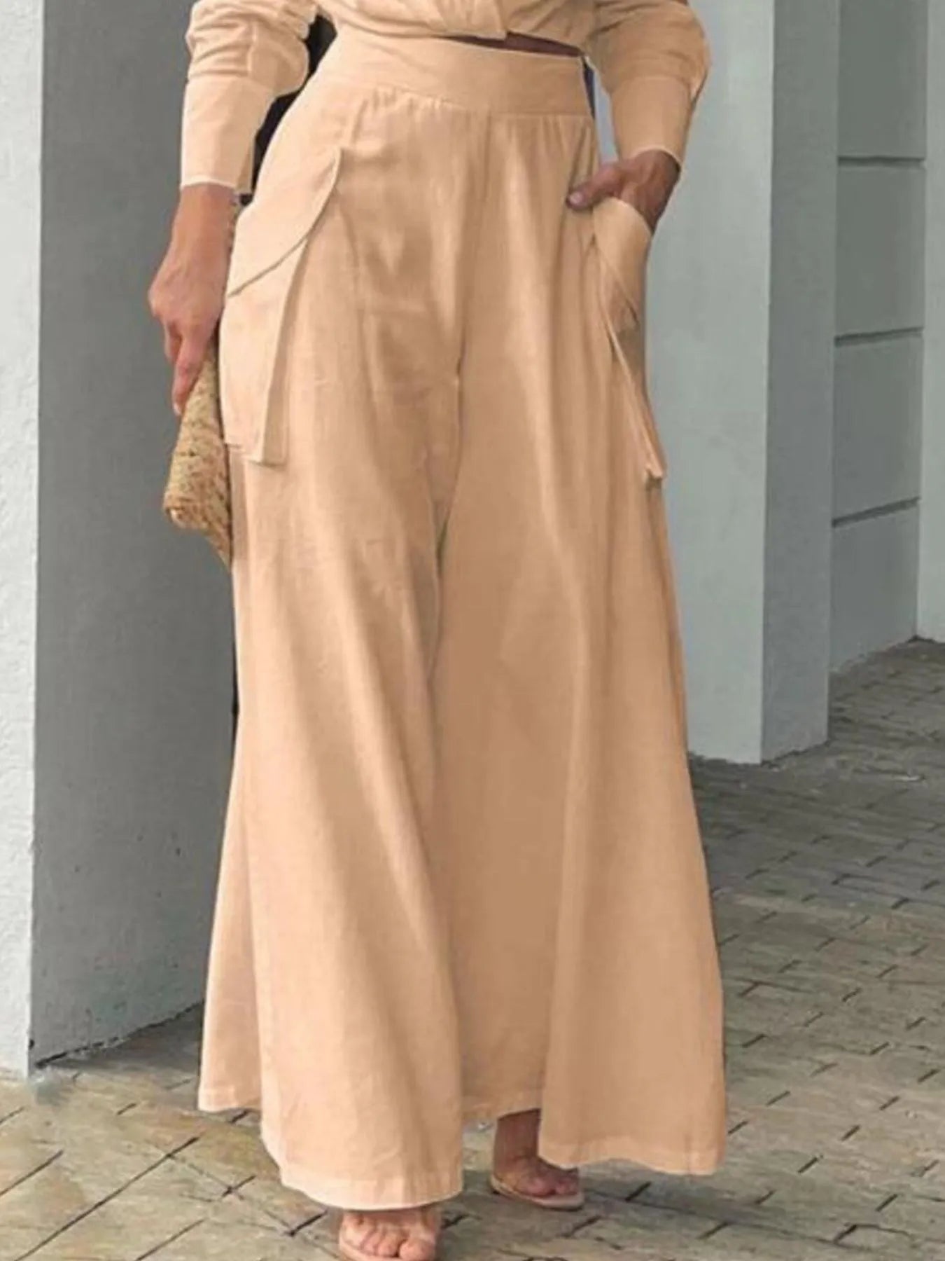 Full Size Long Sleeve Top and Pants Set Plus Size - Thalia Chic