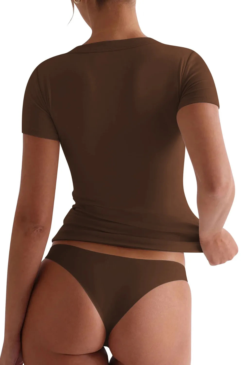 Lovelet Scoop Neck Short Sleeve T-Shirt - Thalia Chic